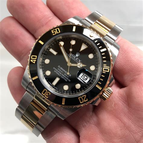 rolex submariner two tone black face ceramic dial